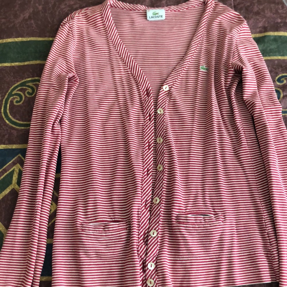 Lacoste long sleeve button down sweater